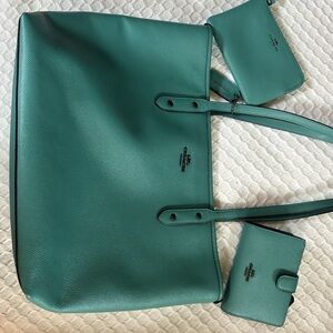 Coach Teal Tote Bag Set